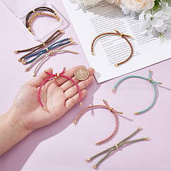 10шт 10-цветный плетеный хлопковый шнур для изготовления браслета-слайдера&nbsp;MAK-UN0001-65