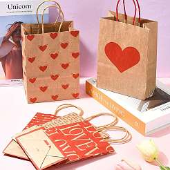 12 шт. 5 стиля бумажных пакетов с принтом в виде сердец ко Дню святого Валентина CARB-FS0001-07