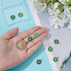 8 шт. 2 стиля подвески с латунной эмалью&nbsp;KK-BC0014-81