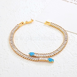 Браслеты-цепочки из латуни с паве из кубических цирконий&nbsp;UA5889-1