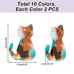 20 шт. подвески из непрозрачного ацетата целлюлозы (смолы) двух цветов&nbsp;RESI-PH0001-82