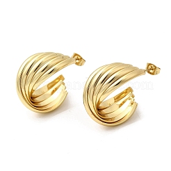 Серьги-гвоздики из нержавеющей стали 201 в форме буквы С&nbsp;EJEW-Z151-08G