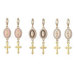 Серьги-кольца из сплава с эмалью&nbsp;EJEW-JE06921