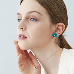 10 пара 10-х стилевых сережек-гвоздиков из сплава с 3D-цветком&nbsp;EJEW-FI0001-92