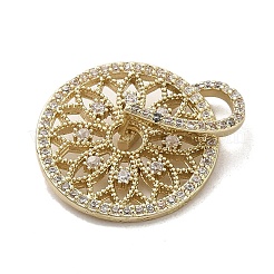 Латунные микропаве прозрачные подвески с фианитом&nbsp;KK-M275-36G