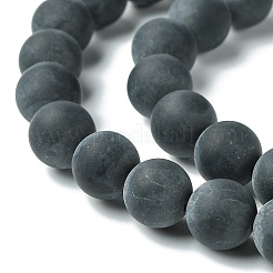 Класс круглый матовое натуральный черный агат бисер пряди&nbsp;X-G447-5