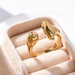 Кольцо из нержавеющей стали 304 открытое манжетное кольцо&nbsp;RJEW-Z082-01D-G