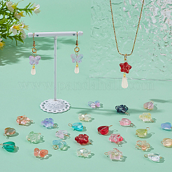 120 шт. 3 стиля градиентных цветов краска для выпечки прозрачное стекло звезда & сердце & бабочка соединительные подвески&nbsp;PALLOY-AR00029