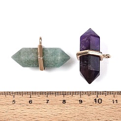 Двойные заостренные подвески из смешанных натуральных и синтетических камней&nbsp;G-N345-09