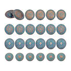 24 шт. 4 стиля пуговицы из цинкового сплава с 1 отверстиями на ножке&nbsp;BUTT-PH0001-60