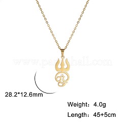 Мужские подвески с индийским символом Ом из нержавеющей стали 304&nbsp;FS-WG4D277-02