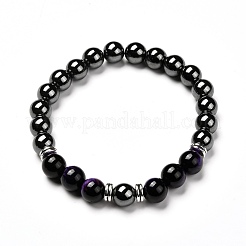 Натуральный тигровый глаз (окрашенные) бусины стрейч браслеты набор&nbsp;BJEW-JB06653-04