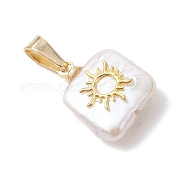 3 шт. 3 стиля барочных квадратных подвесок из натурального жемчуга кеши&nbsp;PALLOY-JF04957