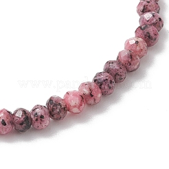 Браслеты из окрашенного натурального малазийского нефрита с гранеными бусинами-ронделями&nbsp;BJEW-JB13442