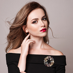 1 шт. булавки для лацкана со стразами из сплава&nbsp;JEWB-CP0001-44