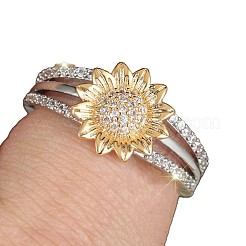 Латунные кольца на палец с фианитом и паве&nbsp;FS-WG273A5-04