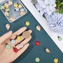 30 шт. 5-цветная эмалевая подвеска со стразами&nbsp;ENAM-SC0004-91