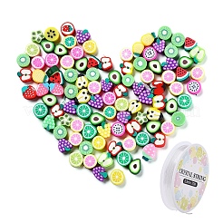 100шт ручной работы из полимерной глины фруктовые тематические бусины&nbsp;DIY-YW0002-41