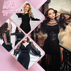 Съемные длинные сетчатые рукава из полиэстера&nbsp;AJEW-WH0248-758B