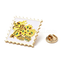 Волнистый прямоугольник с булавками из эмали дракона&nbsp;LS-JEWB-I026-02B
