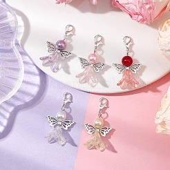 Ангельские подвески из акрила и стеклянного жемчуга&nbsp;X2-HJEW-JM02364-02