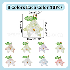 80шт 8-х цветный акриловый кулон&nbsp;PALLOY-AR00016