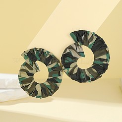 Серьги-гвоздики из сплава ткани с леопардовым принтом&nbsp;FS-WG748A0-01