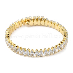 Овальный браслет из латуни с цирконием для женщин&nbsp;BJEW-M298-04G