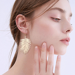 3 пара длинных висячих серег в форме листа из сплава в двух стилях для женщин&nbsp;EJEW-AN0001-73