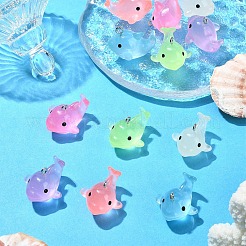 12шт 6 цвета светящиеся полупрозрачные подвески из смолы&nbsp;RESI-YW0001-85