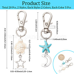 10 пакет 2 цвета морская звезда черепаха синтетическая бирюза подвеска украшения&nbsp;HJEW-CP0001-25