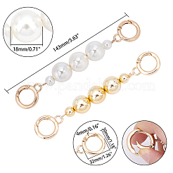 2 стиль АБС пластик искусственный жемчуг бусины и железные звенья панцирные ремни для сумок цепи&nbsp;FIND-CA0002-65