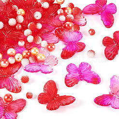 100 шт. 4 стиля акриловые с пластиковыми бусинами&nbsp;OACR-TA0002-88