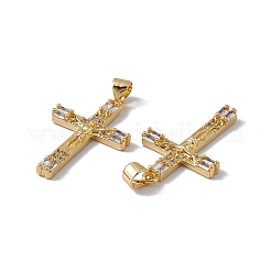 Латунные микропаве прозрачные подвески с фианитом&nbsp;KK-G439-32G