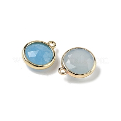 Плоские круглые подвески из натурального окрашенного белого нефрита&nbsp;G-U028-03G-10