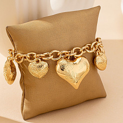 Браслеты из сплава с подвесками в виде сердца и розы&nbsp;FS-WGB88A7-01