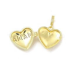 День матери латунные подвески-медальоны с микропаве из прозрачного кубического циркония KK-H441-44LG