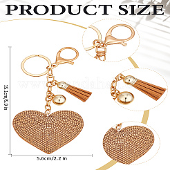 1 шт. подвеска в виде сердца из ткани со стразами&nbsp;HJEW-LP0001-81B