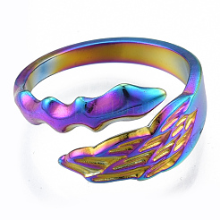 Ионное покрытие (ip) 304 нержавеющая сталь листовые манжетные кольца&nbsp;RJEW-N038-125M