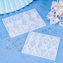 2 шт. геометрические силиконовые Молды для подвесок&nbsp;DIY-TA0010-04