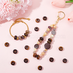 20 шт. натуральный тигровый глаз европейские бусины&nbsp;G-SP0001-01B-02