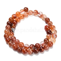 Нити бусин из натурального красного гематоидного кварца/железистого кварца класса А&nbsp;G-L642-B10-8mm