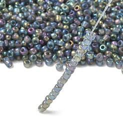 Прозрачные цвета радуги круглый стеклянный бисер&nbsp;X-SEED-A007-3mm-172