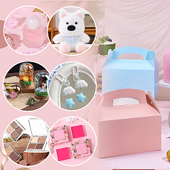 30 шт. 5-цветная складная прямоугольная бумажная портативная подарочная коробка для хранения кексов&nbsp;CON-PH0003-36