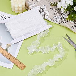 10 ярд полиэстеровой плиссированной эластичной кружевной отделки&nbsp;SRIB-DC0001-06B