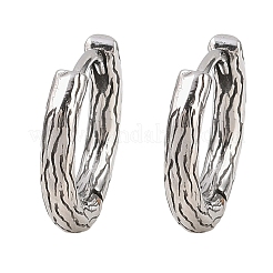 Серьги-кольца из хирургической нержавеющей стали 316 с текстурой&nbsp;EJEW-C160-10B-AS