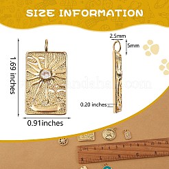 6шт 6 стиля латунные подвески с микропаве и кубическим цирконием&nbsp;KK-SZ0003-87