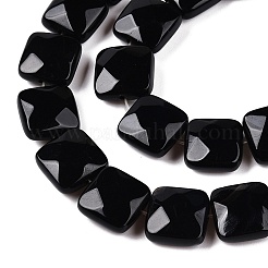 Нити бусин из натурального черного агата&nbsp;G-T138-165