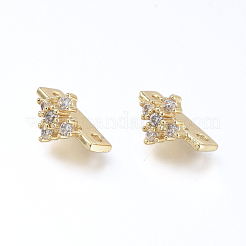 Многожильные звенья из латуни с микропаве и фианитом&nbsp;ZIRC-K084-G01-G