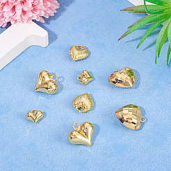 8 шт. 4 подвески в форме сердца из латуни&nbsp;KK-TA0002-93